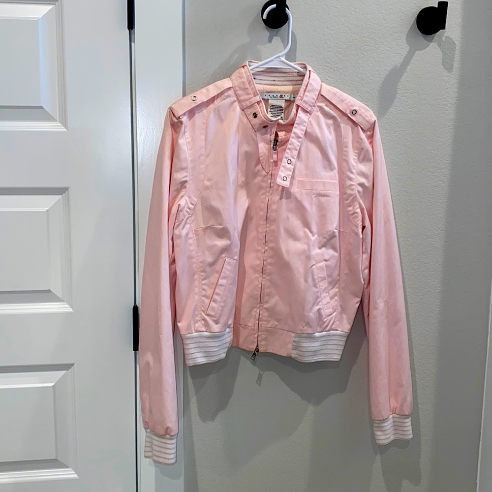 VGUC Laundry by Shelli Segal Pink & White Jacket Coat Size L Large
